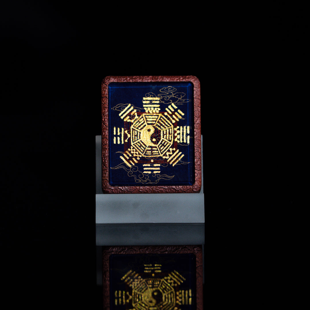 白鹤童子半手绘吊坠