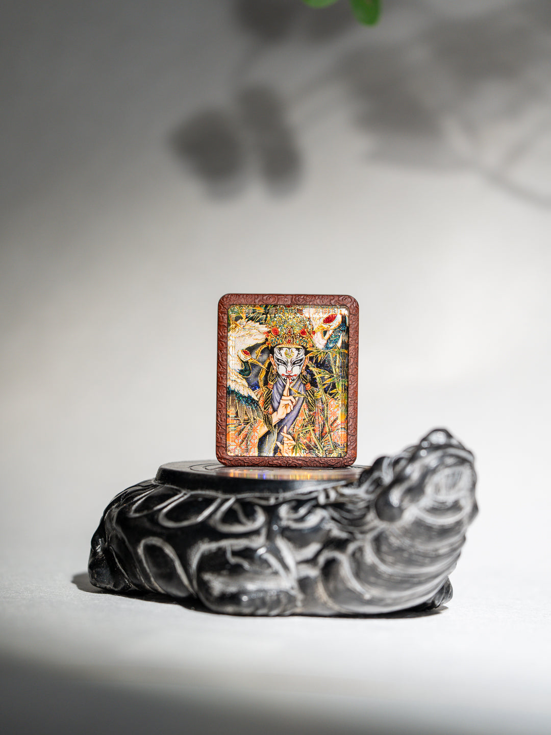 白鹤童子半手绘吊坠