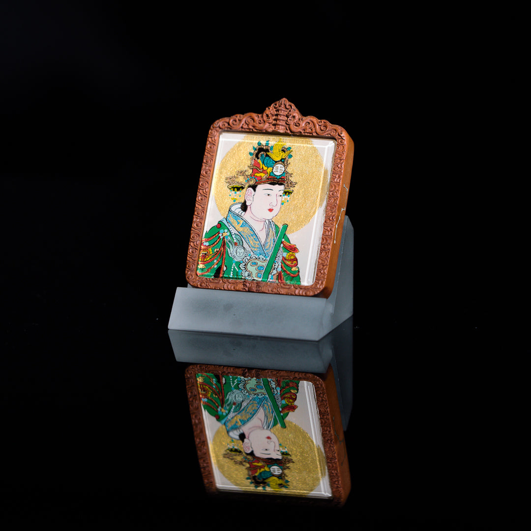 纯手绘(永乐宫)西王母娘娘枣木壳吊坠唐卡
