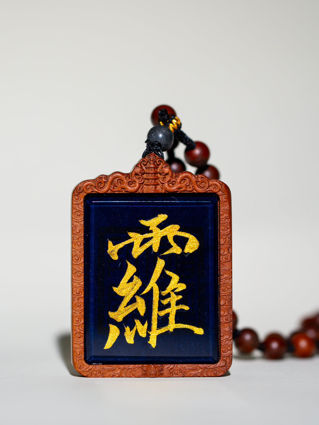 纯手绘 太乙救苦天尊枣木外壳吊坠唐卡