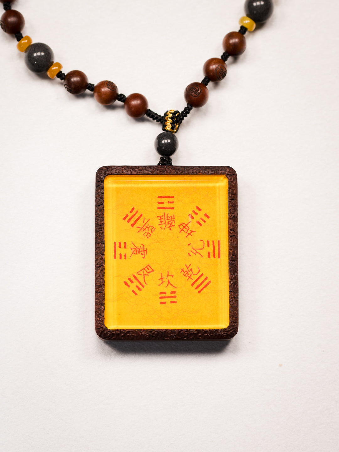 Hand-painted Mountain Spirit Talisman Coin + Bagua Pattern Jujube Wood Pendant Draw cards