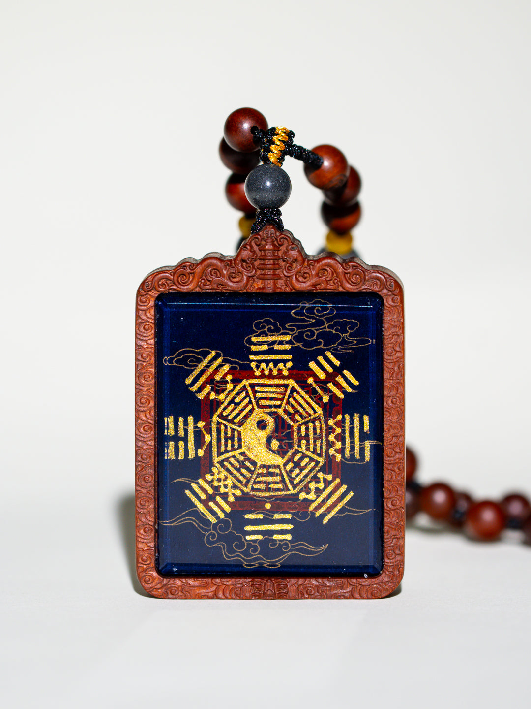 纯手绘(永乐宫)西王母娘娘枣木壳吊坠唐卡