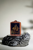 纯手绘 斗姆元君 枣木外壳吊坠唐卡