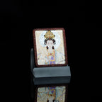 手绘点彩 九尾娘娘 枣木外壳 吊坠唐卡