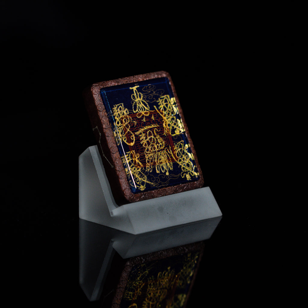 纯手绘 五雷f+五路f枣木外壳 吊坠唐卡