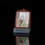 纯手绘关羽/二爷/关圣帝君枣木外壳吊坠唐卡