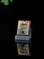 手绘点彩 武相雷祖 枣木外壳 吊坠唐卡