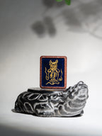 手绘点彩 真武大帝枣木外壳吊坠唐卡