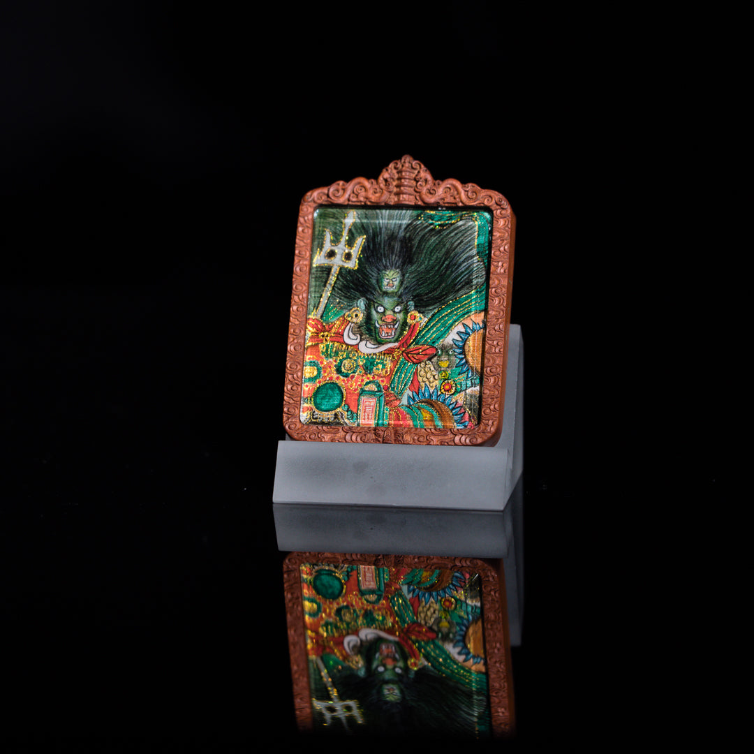 纯手绘 天蓬元帅 枣木外壳 吊坠唐卡