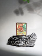 手绘点彩 公母貔貅枣木外壳 神龛吊坠唐卡