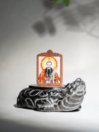 纯手绘 上清灵宝天尊枣木外壳吊坠唐卡