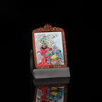 纯手绘 判官钟馗 枣木外壳吊坠唐卡