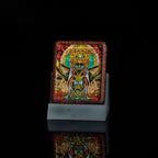 手绘点彩 官将首/增损二将枣木外壳吊坠唐卡