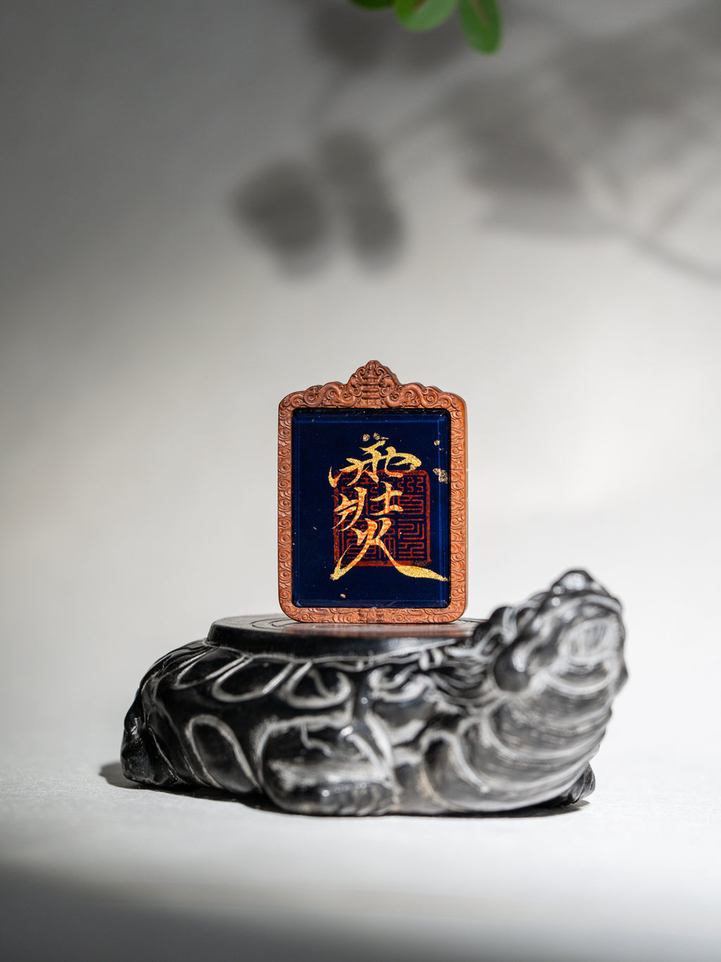 纯手绘 天蓬元帅 枣木外壳 吊坠唐卡