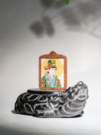 纯手绘（永乐宫）西王母娘娘枣木壳吊坠唐卡