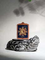 纯手绘 临水夫人陈靖姑枣木外壳吊坠唐卡