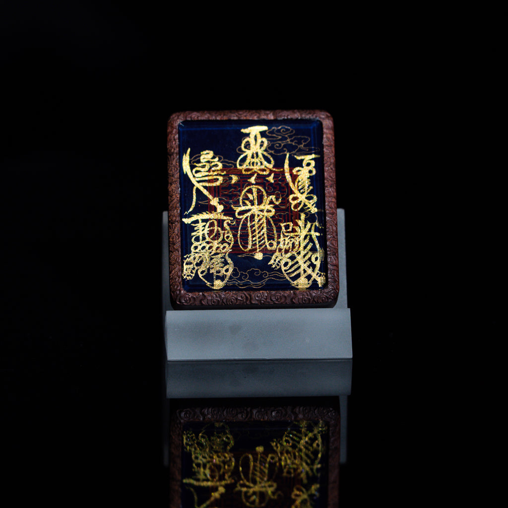 纯手绘 五雷f+五路f枣木外壳 吊坠唐卡