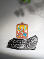 纯手绘 太乙救苦天尊枣木外壳吊坠唐卡