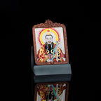 纯手绘 上清灵宝天尊枣木外壳吊坠唐卡