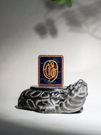 纯手绘 紫薇讳+金光篆 枣木外壳吊坠唐卡