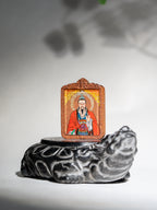 纯手绘 文相雷祖 枣木外壳 吊坠唐卡