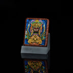 手绘点彩 官将首/增损二将枣木外壳吊坠唐卡