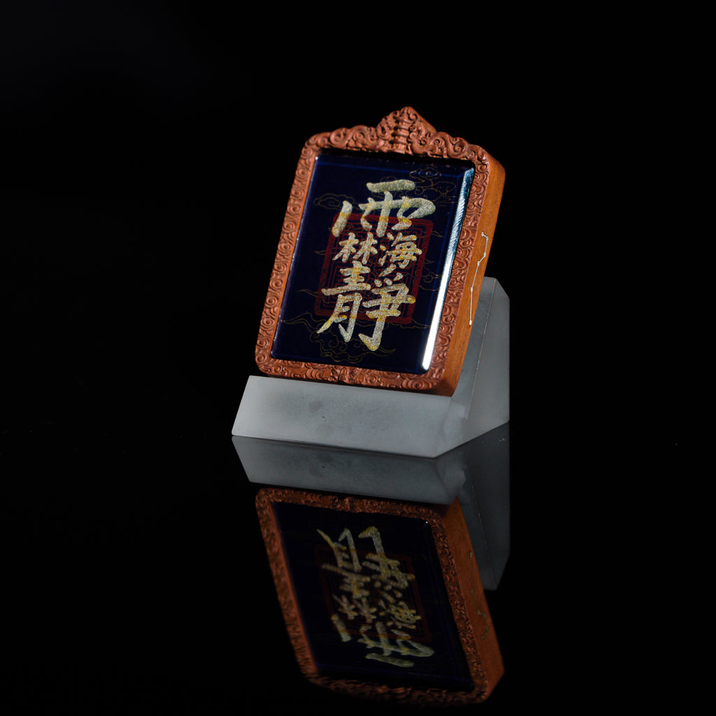 纯手绘 妈祖娘娘 枣木外壳吊坠唐卡