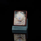 手绘点彩 九尾娘娘 枣木外壳 吊坠唐卡