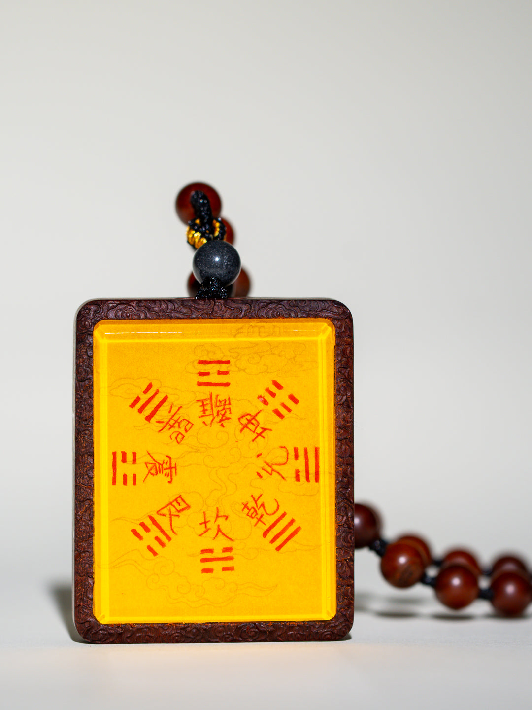 Hand-painted Mountain Spirit Talisman Coin + Bagua Pattern Jujube Wood Pendant Draw cards