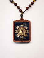 纯手绘 临水夫人陈靖姑枣木外壳吊坠唐卡