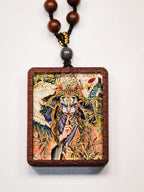 白鹤童子半手绘吊坠