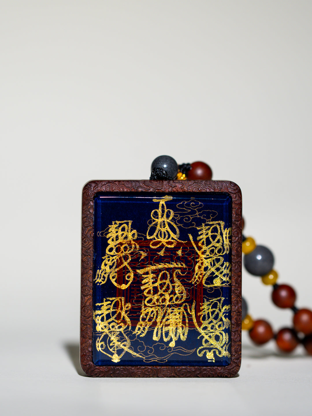 Hand-painted Five Thunders + Five Paths Jujube Wood Pendant Draw cards