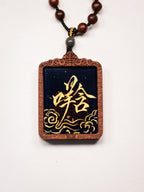 纯手绘 斗姆元君 枣木外壳吊坠唐卡