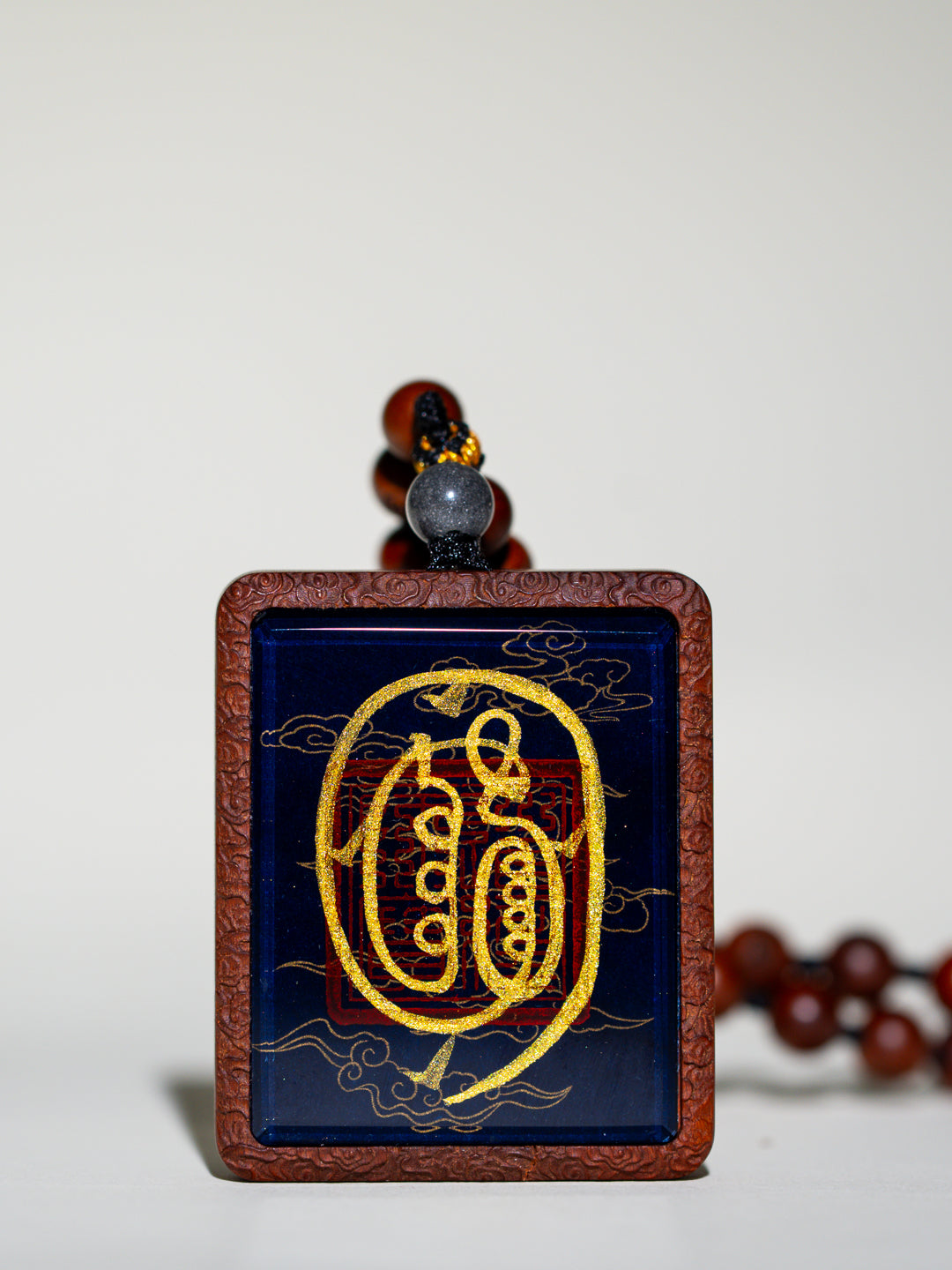 Hand-painted Ziwei Talisman + Golden Light Seal Jujube Wood Pendant Draw cards