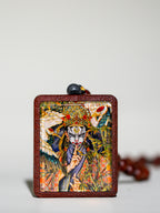 白鹤童子半手绘吊坠