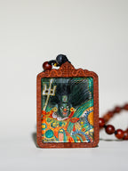 纯手绘 天蓬元帅 枣木外壳 吊坠唐卡