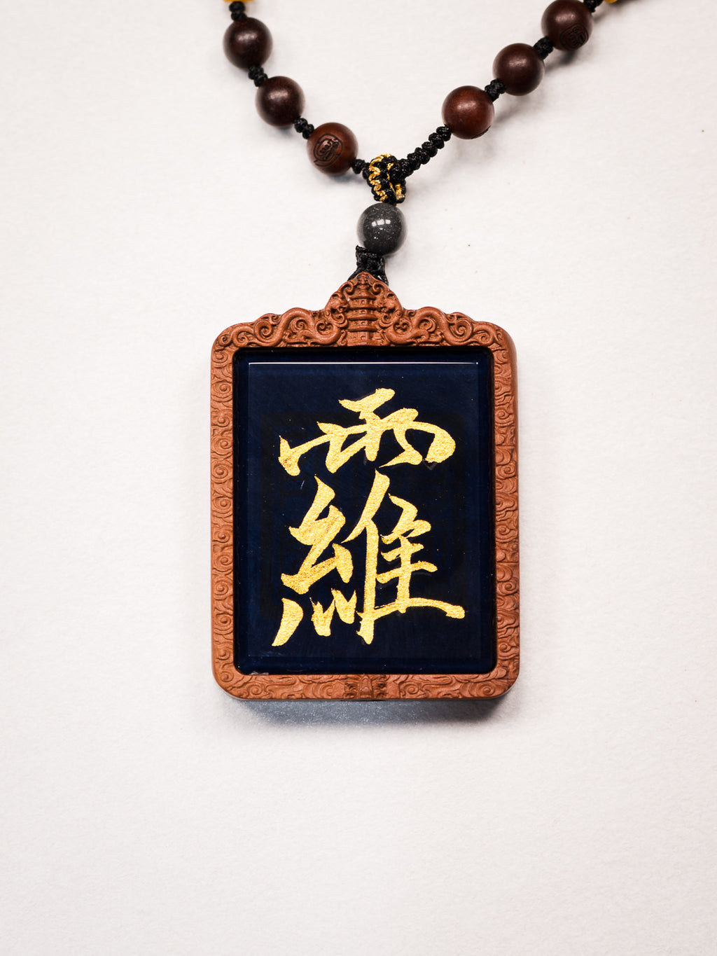 纯手绘 太乙救苦天尊枣木外壳吊坠唐卡