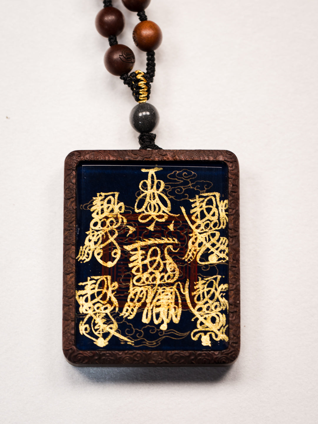 Hand-painted Five Thunders + Five Paths Jujube Wood Pendant Draw cards