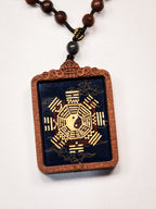 纯手绘 梅山张五郎翻坛枣木外壳吊坠唐卡