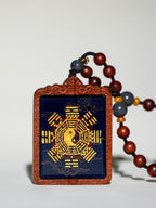 纯手绘 武相雷祖 枣木外壳 吊坠唐卡