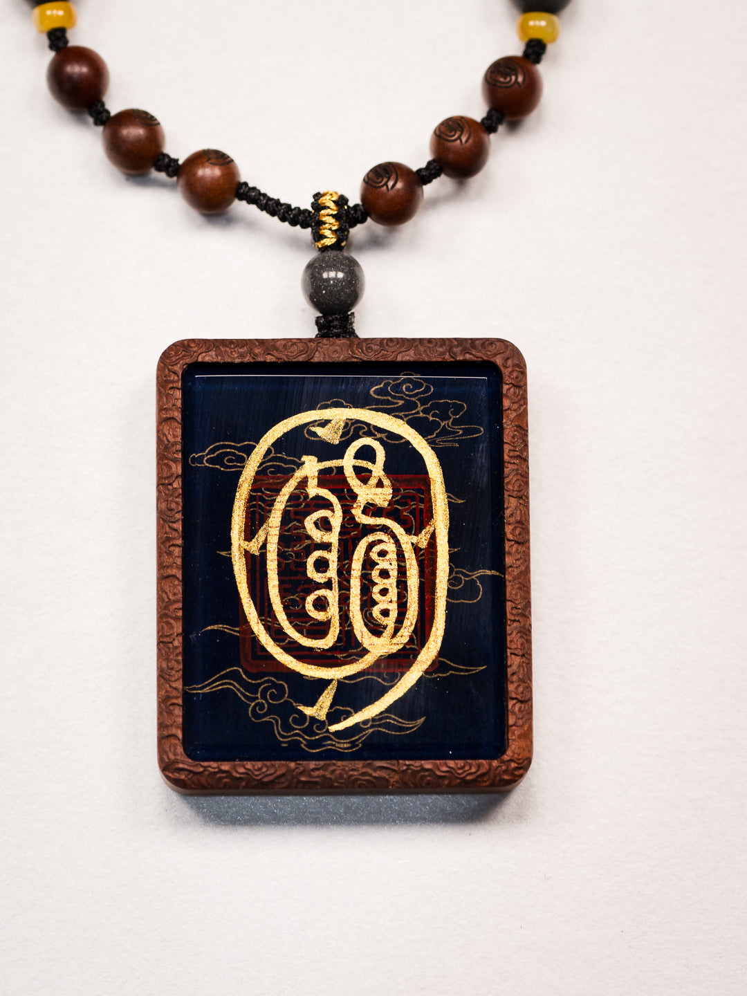 Hand-painted Ziwei Talisman + Golden Light Seal Jujube Wood Pendant Draw cards