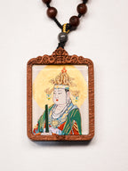 纯手绘（永乐宫）后土娘娘枣木外壳吊坠唐卡