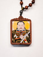 纯手绘 真武大帝 枣木外壳 吊坠唐卡