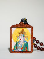 纯手绘（永乐宫）后土娘娘枣木外壳吊坠唐卡