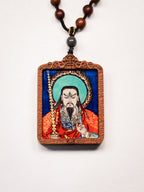 纯手绘 武相雷祖 枣木外壳 吊坠唐卡