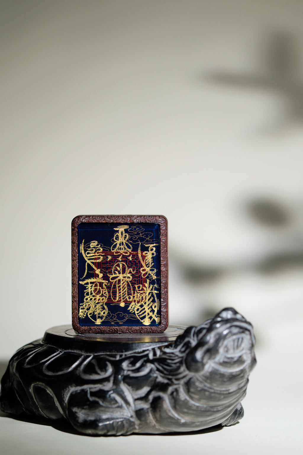 纯手绘 五雷f+五路f枣木外壳 吊坠唐卡